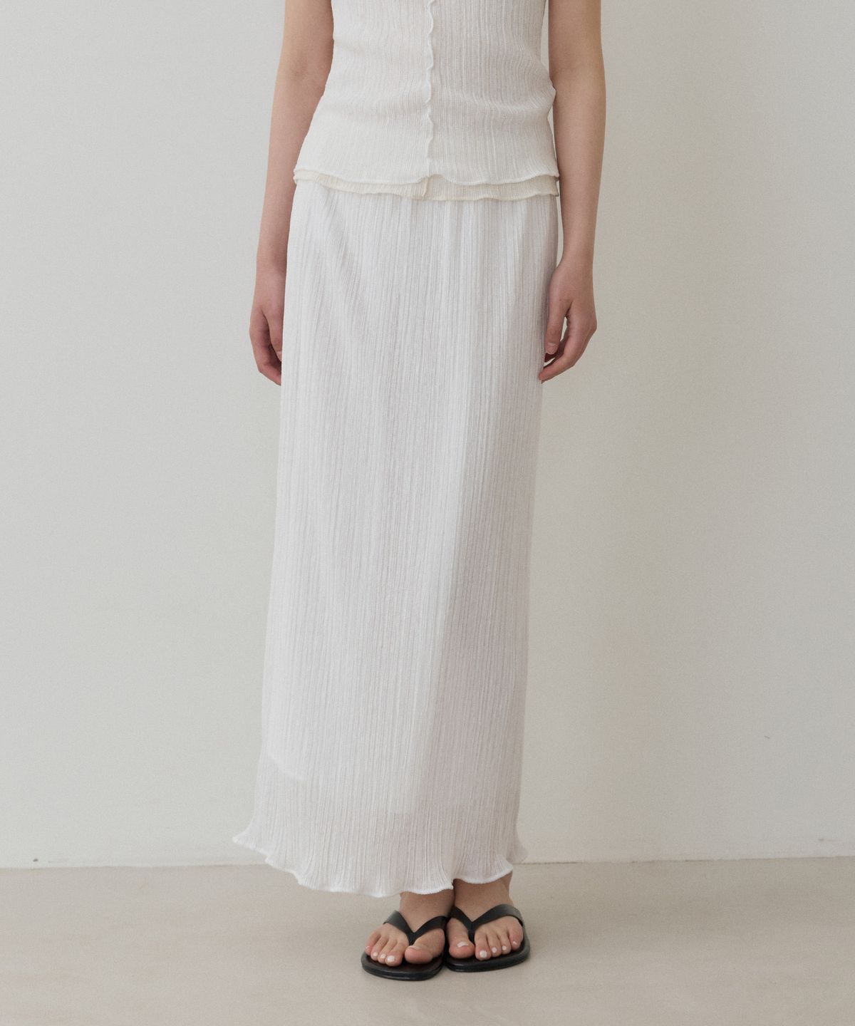 토와브(TOWAV) TEEN PLEATS BANDING SKIRT_WHITE