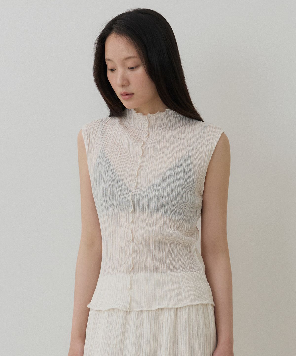 토와브(TOWAV) TEEN PLEATS BLOUSE_CREAM
