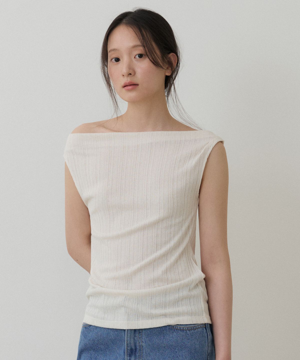토와브(TOWAV) SHAO SLEEVELESS TEE_CREAM