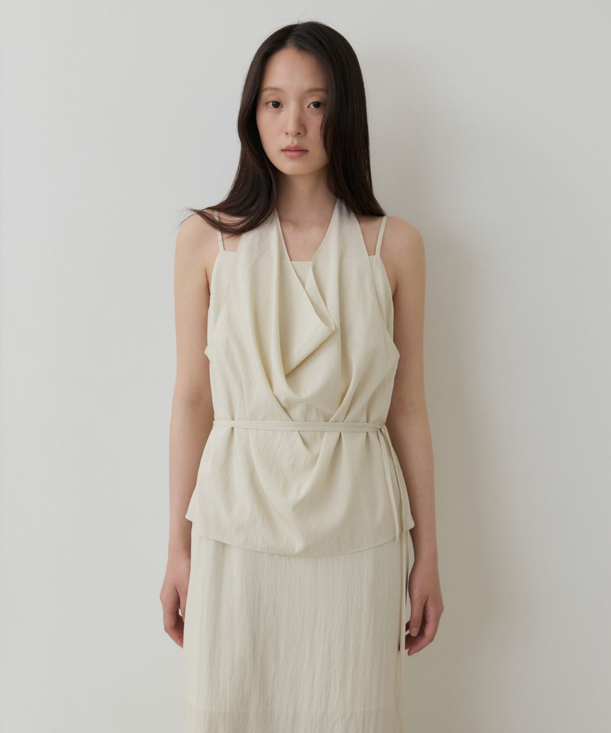 토와브(TOWAV) KAMELIE HALTER DRESS_NATURAL
