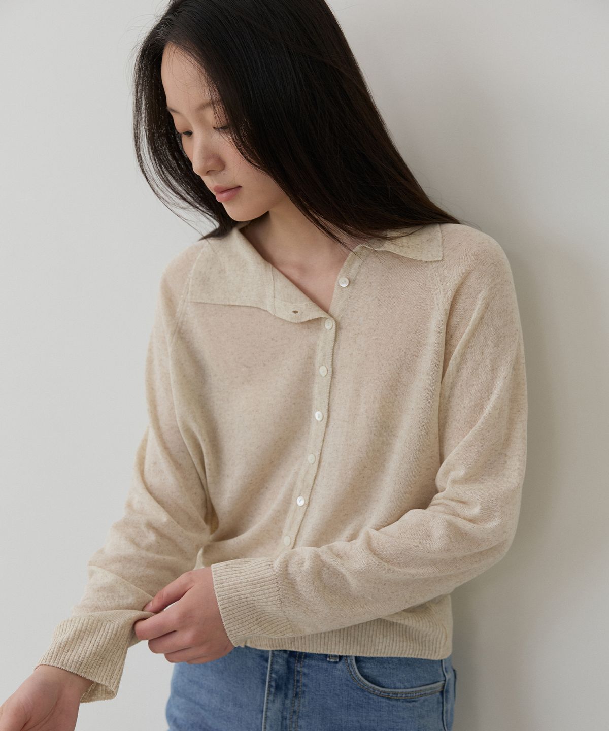 토와브(TOWAV) LUANA LINEN CARDIGAN_NATURAL