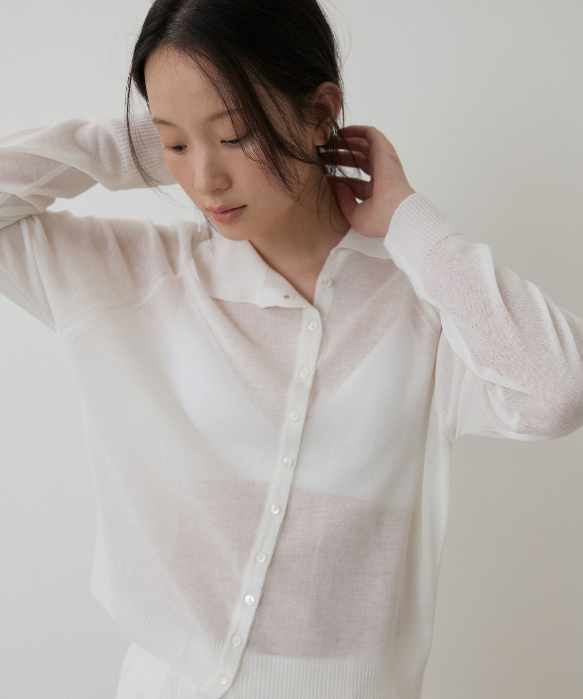 토와브(TOWAV) LUANA LINEN CARDIGAN_IVORY