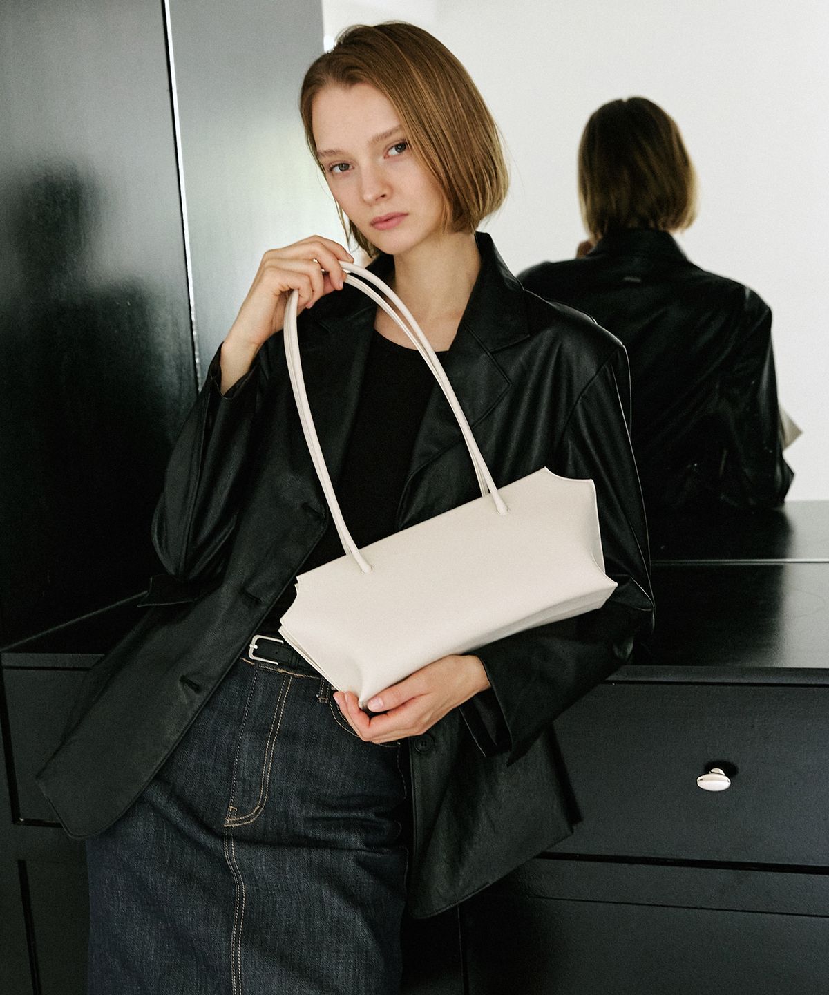 모어모르(MOREMORR) RIVA BAG _ ivory 숄더백 토트백