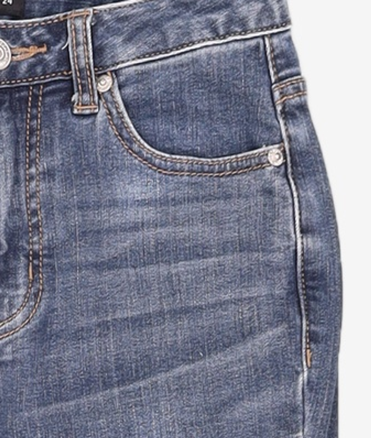 미쏘(MIXXO) 밑단 옆슬릿 슬림일자핏 데님 MIWTJCV14J 24