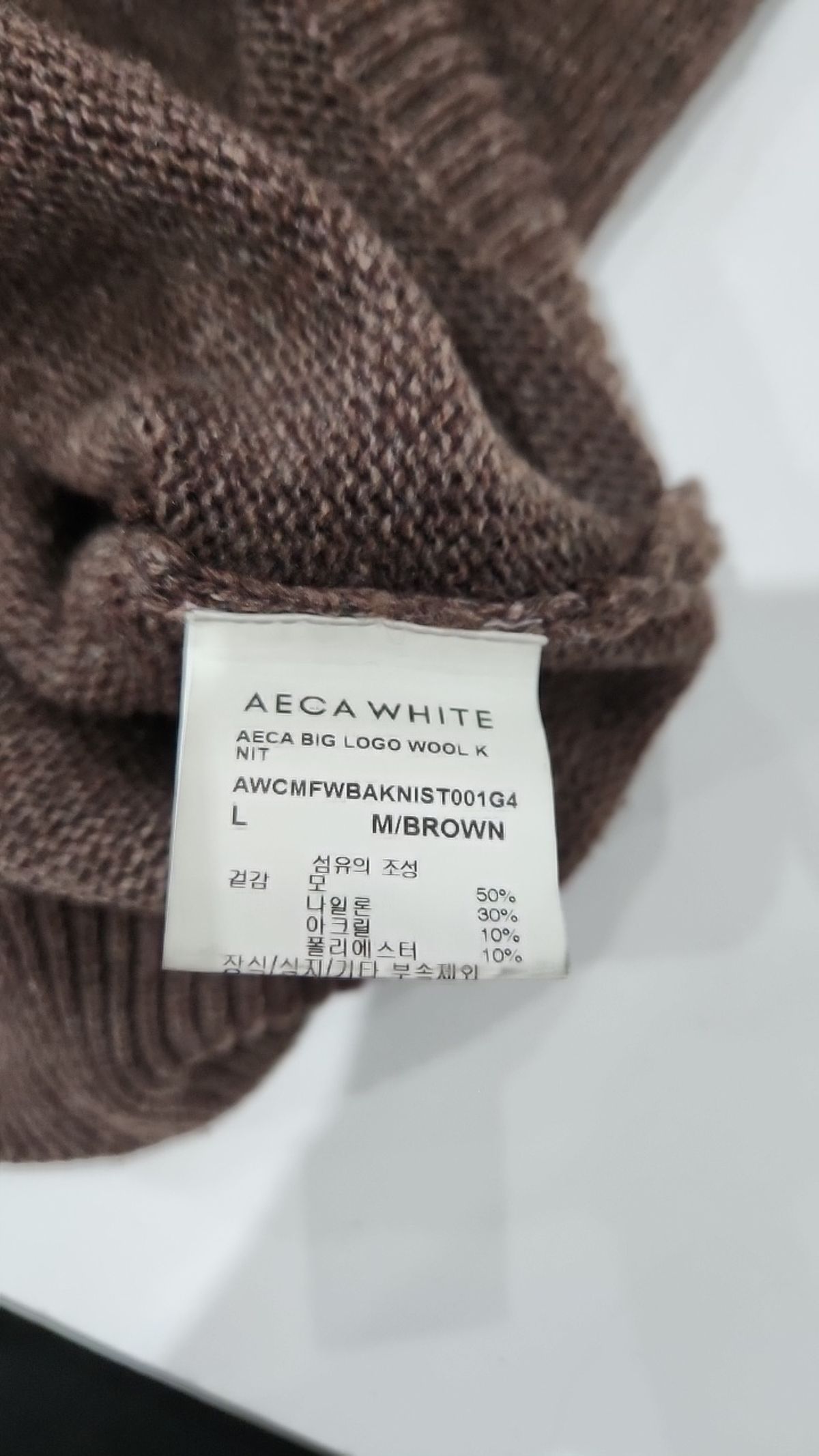 에이카화이트(AECA) AECA BIG LOGO WOOL KNIT [7color] L