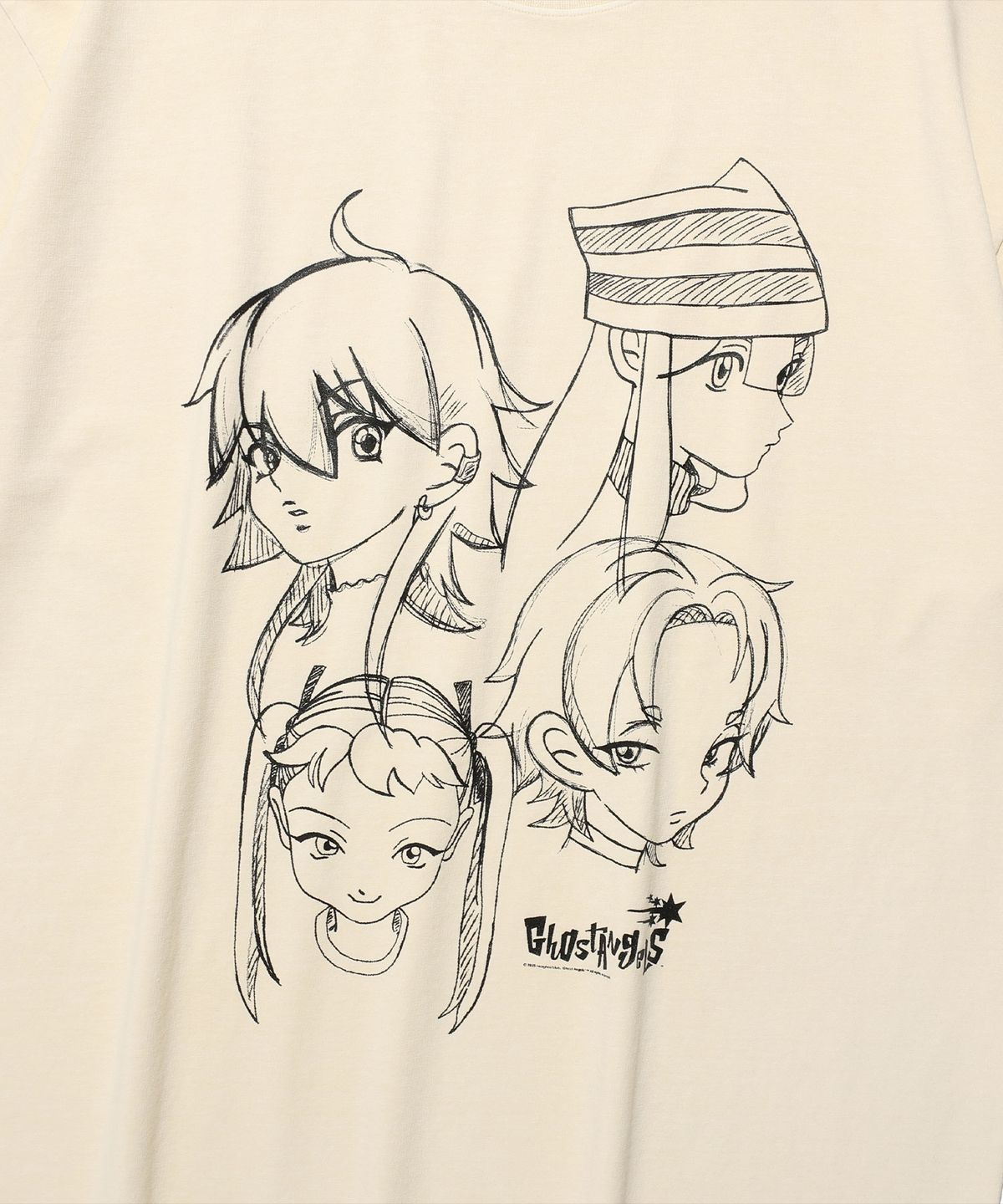 나이스고스트클럽(NICEGHOSTCLUB) GHOST ANGELS HEAD SKETCH PIGMENT BIGBIG TEE_WHITE(NG2FMFT589A)