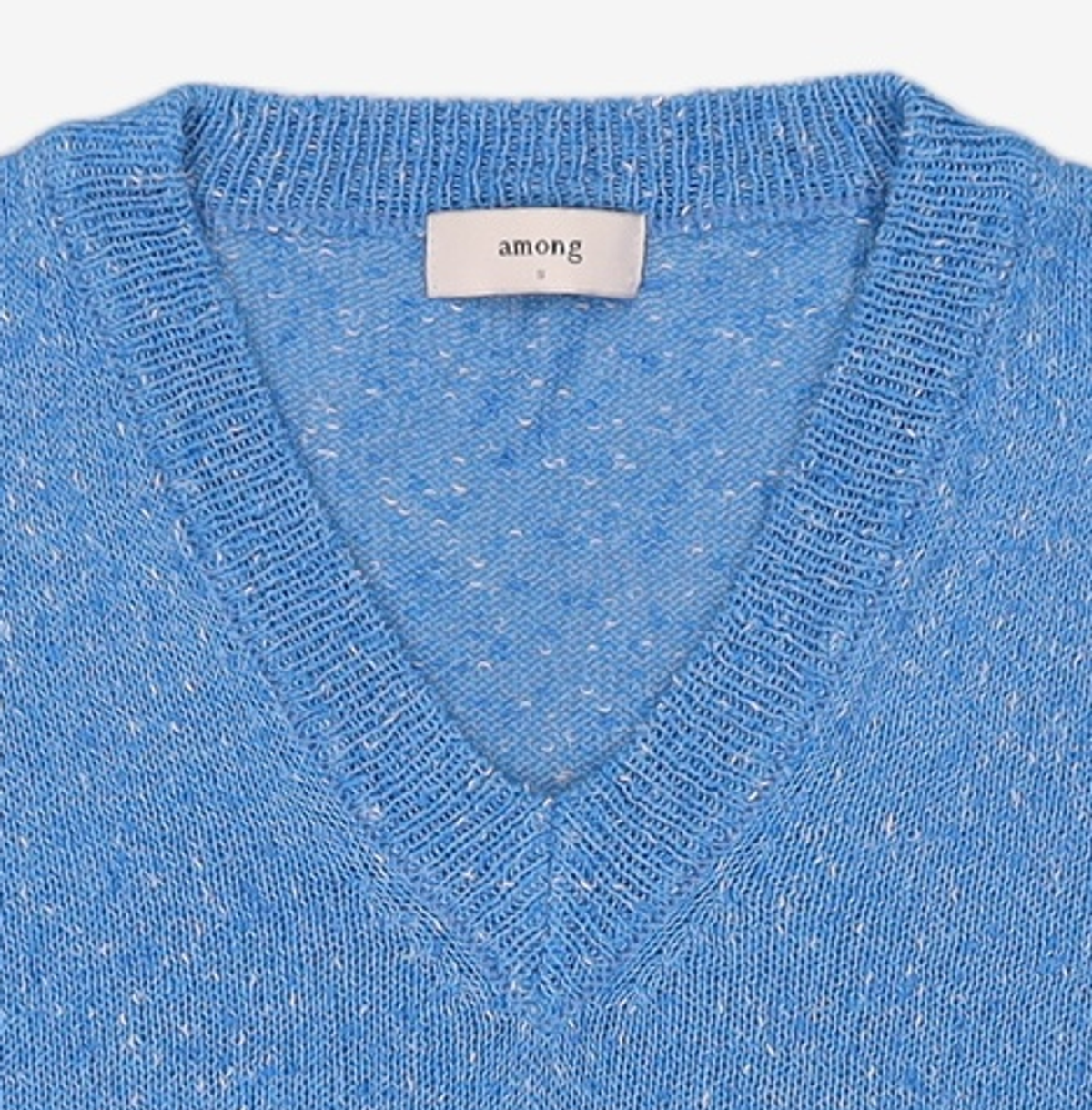 어몽(AMONG) A MELANGE KNIT TOP_BLUE S