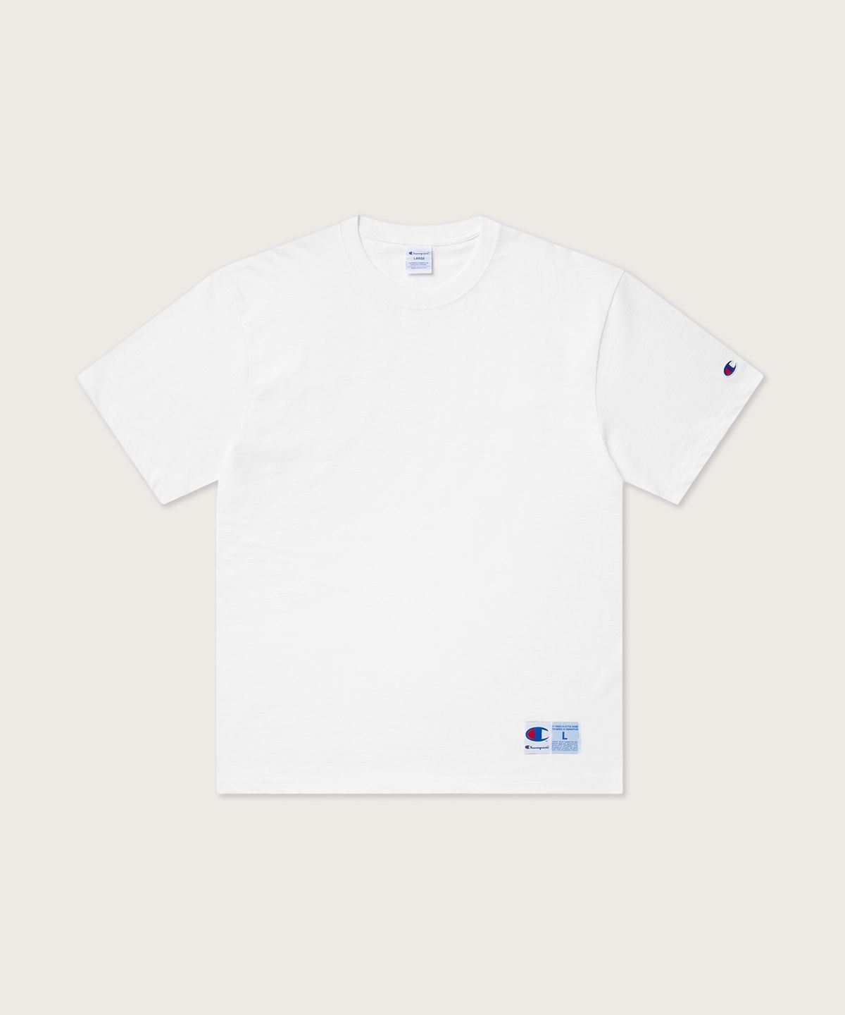 챔피온(CHAMPION) 슬럽 조그택 반팔 티셔츠 White