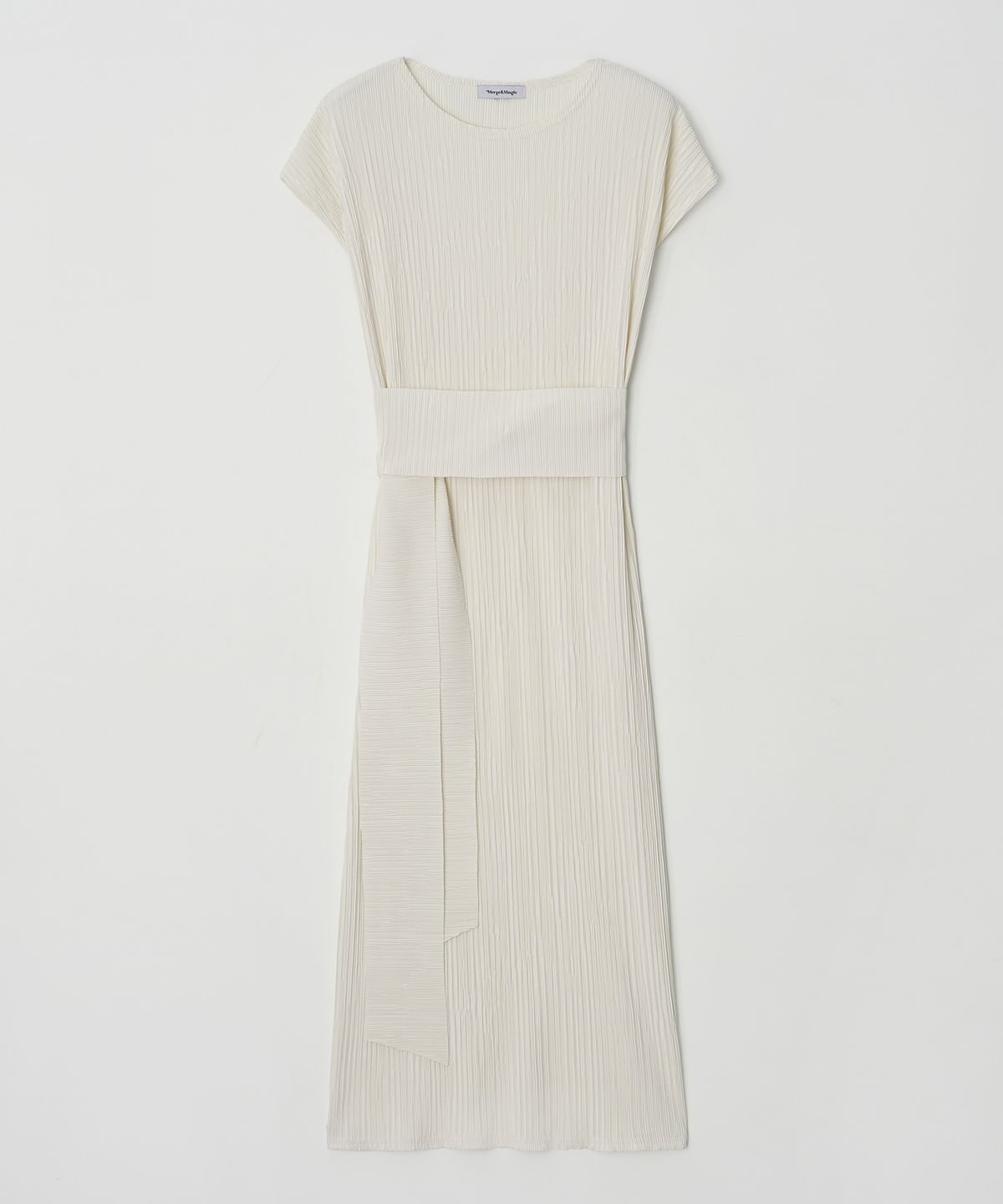 머지앤밍글(MERGE&MINGLE) Summer Iconic Pleats Maxi Belted Dress (Ivory)