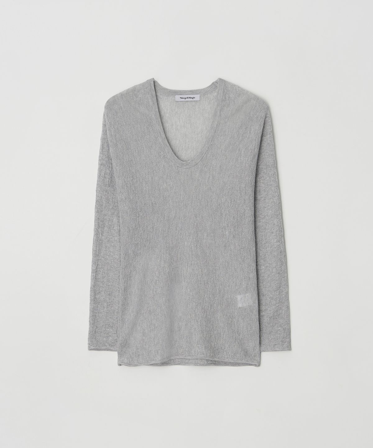 머지앤밍글(MERGE&MINGLE) Robin Sheer Dry Terry Boucle Knit Top (Veil Gray)