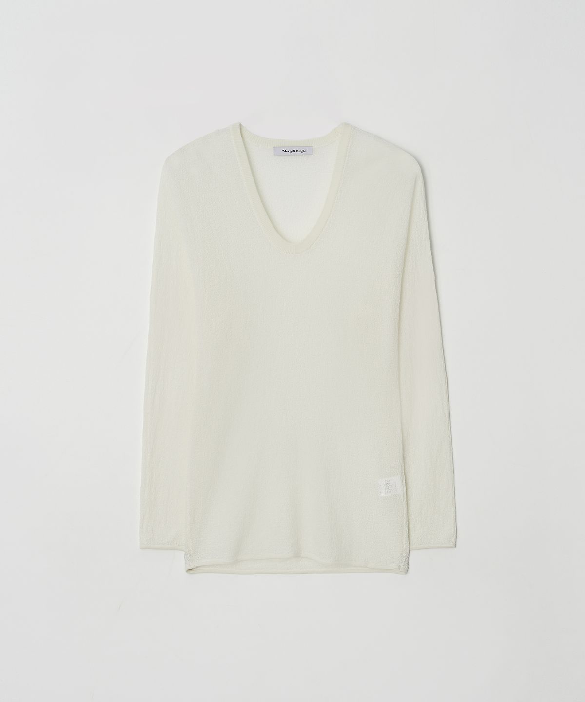 머지앤밍글(MERGE&MINGLE) Robin Sheer Dry Terry Boucle Knit Top (Ivory)