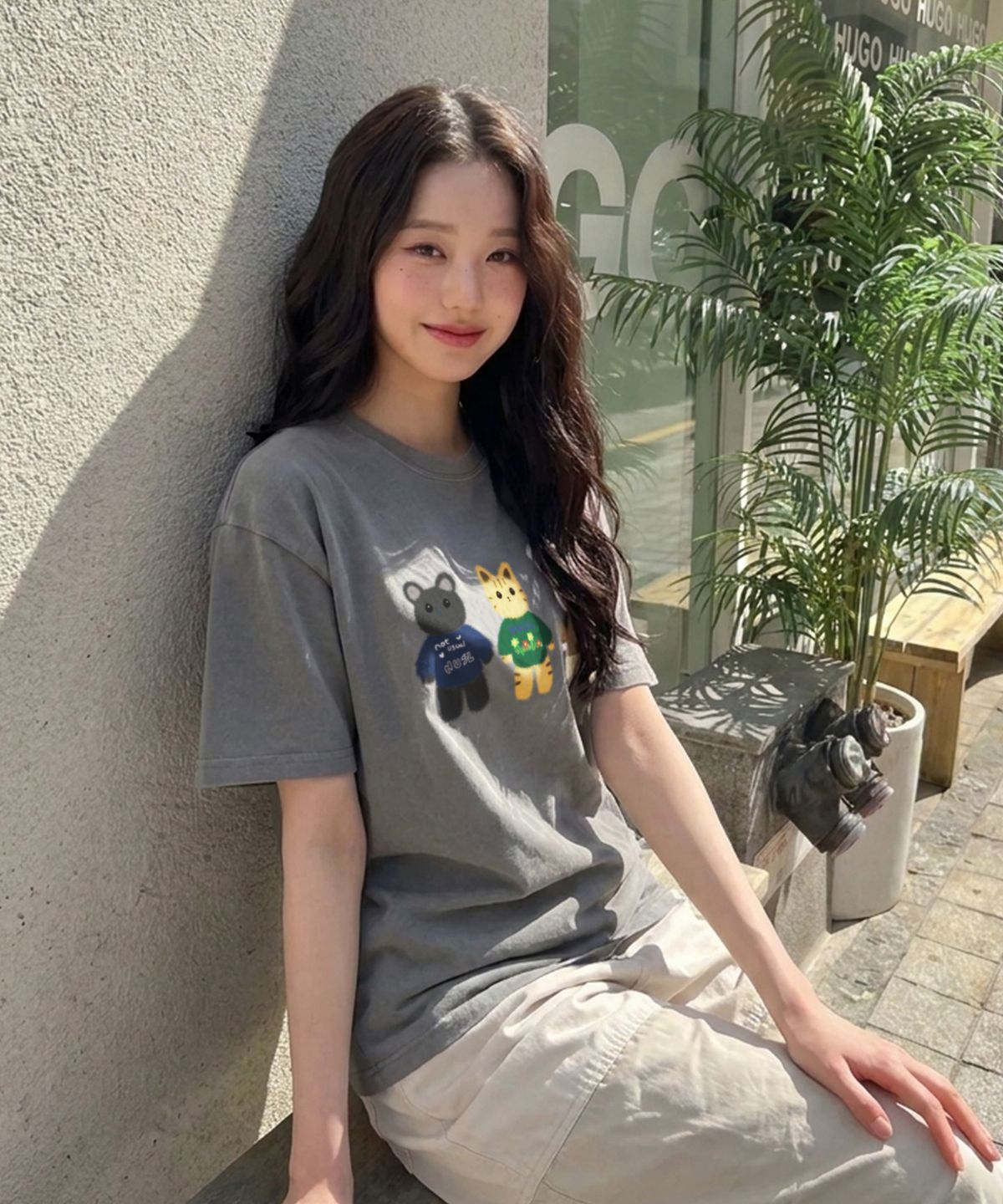낫유즈얼(NOTUSUAL) NUSL 애니멀즈 오버핏 피그먼트 반팔티 5color