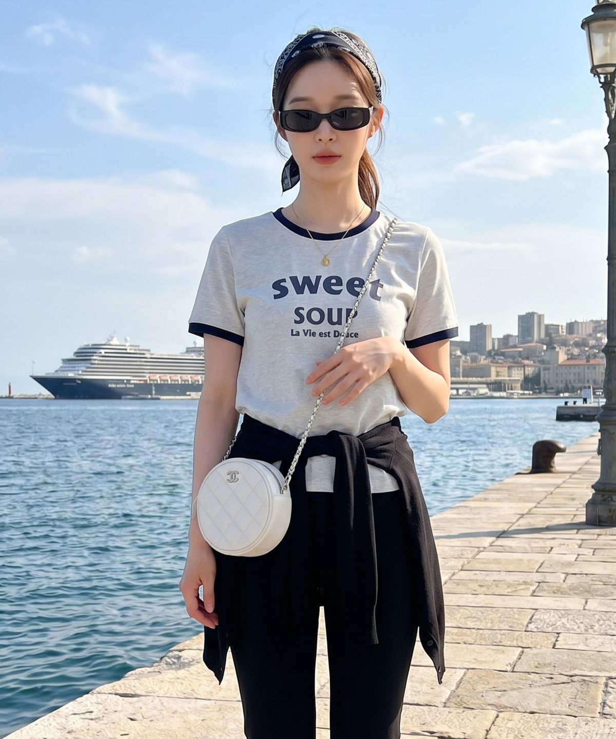 스위트숲(SWEET SOUP) 아치 로고 링거 티셔츠(WC6STF4)