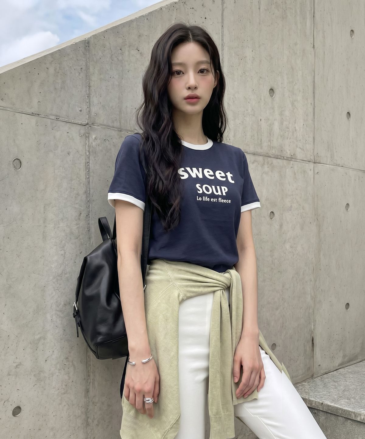 스위트숲(SWEET SOUP) 아치 로고 링거 티셔츠(WC6STF4)