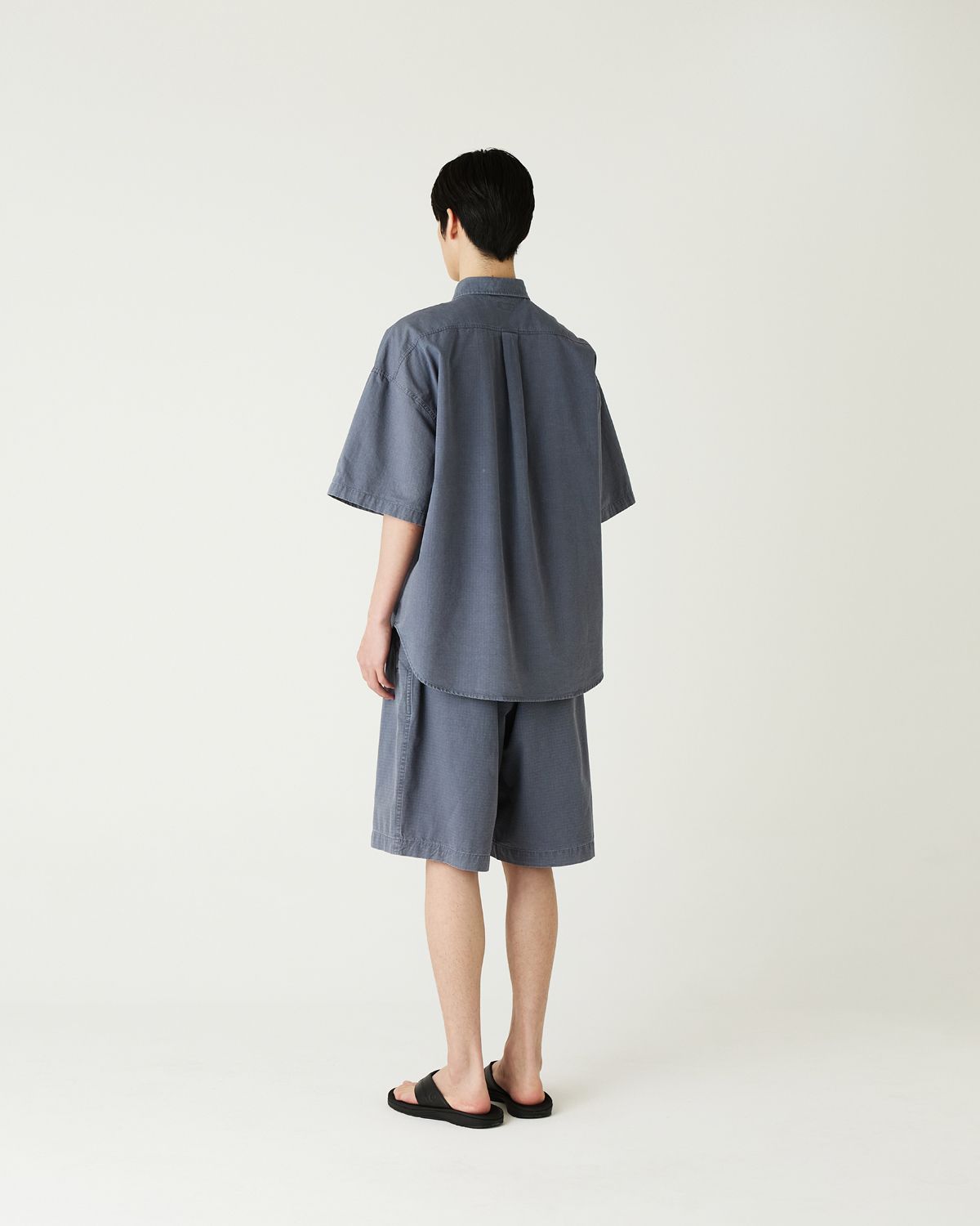 디앤드퀘스천(THEENDQUESTION) Ripstop pigment half pants / NAVY