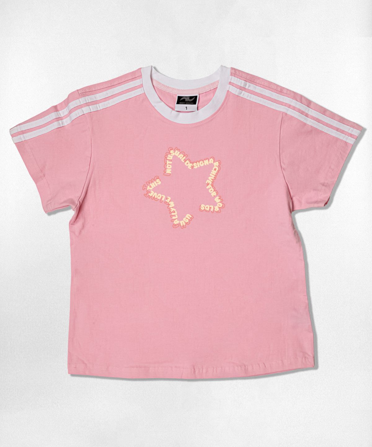 낫유즈얼(NOTUSUAL) 스타폰트로고 세미 크롭 반팔티 6color