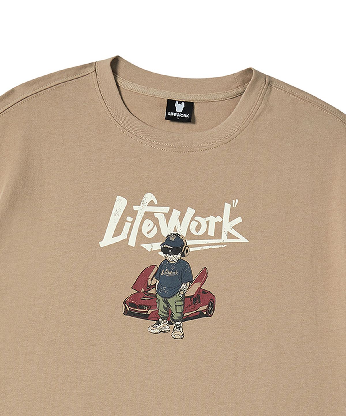 라이프워크 키즈(LIFEWORK KIDS) 키즈) 슈퍼카 힙독 반팔 티셔츠