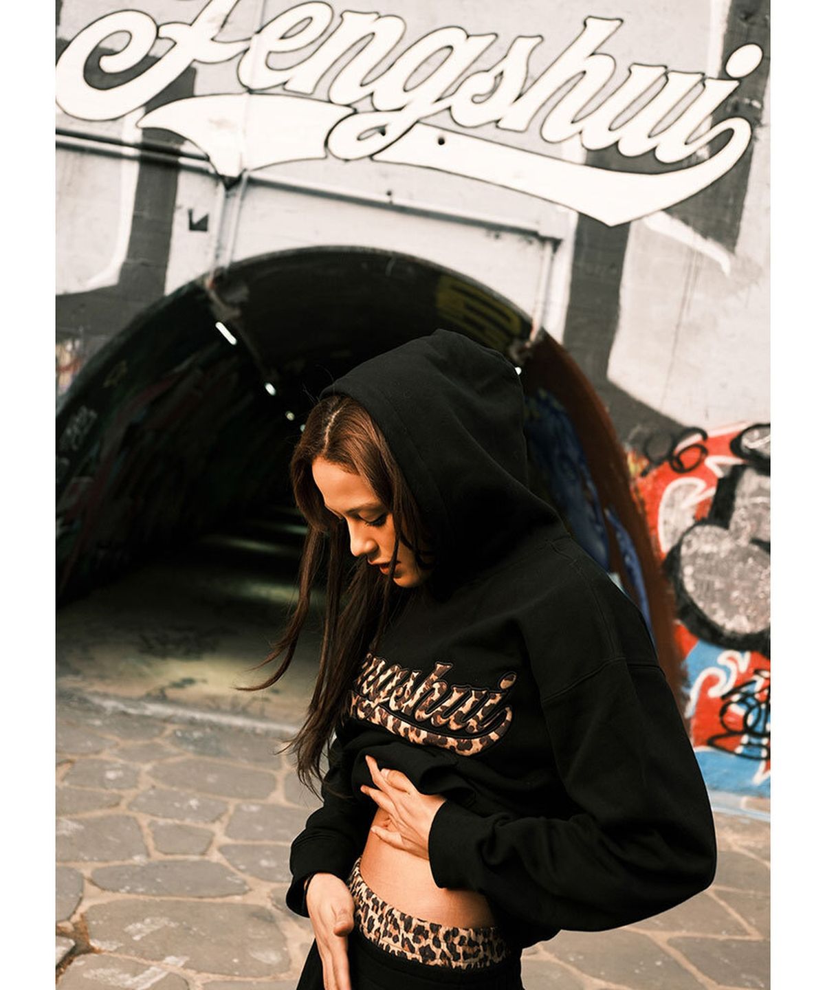 펑쉐이(FENGSHUI) Fengshui Leopard sagging sweatpants