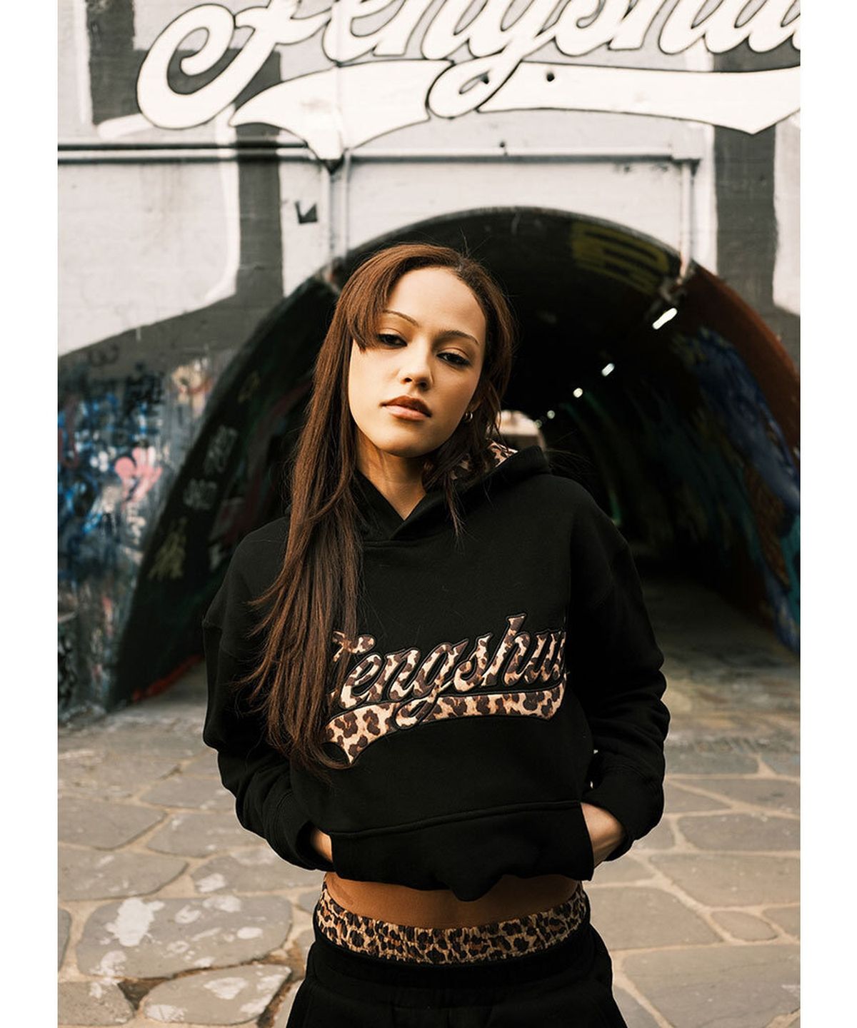 펑쉐이(FENGSHUI) Fengshui Leopard sagging sweatpants
