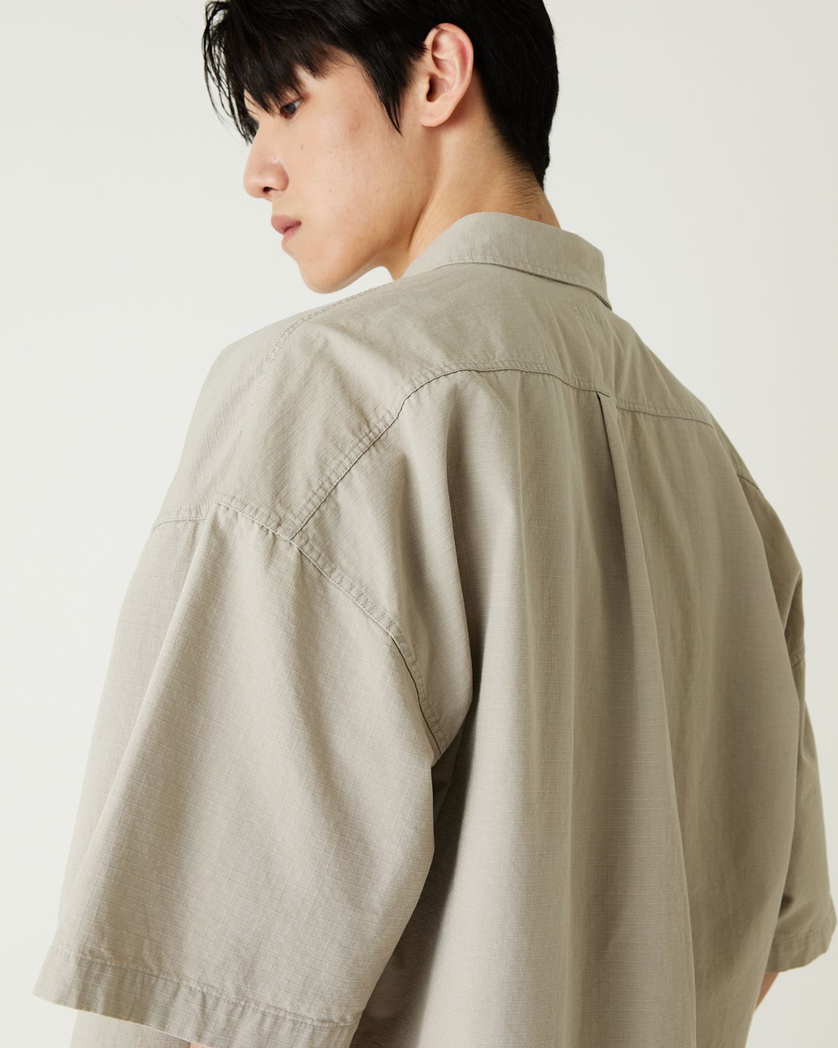 디앤드퀘스천(THEENDQUESTION) Ripstop pigment shirt / BEIGE