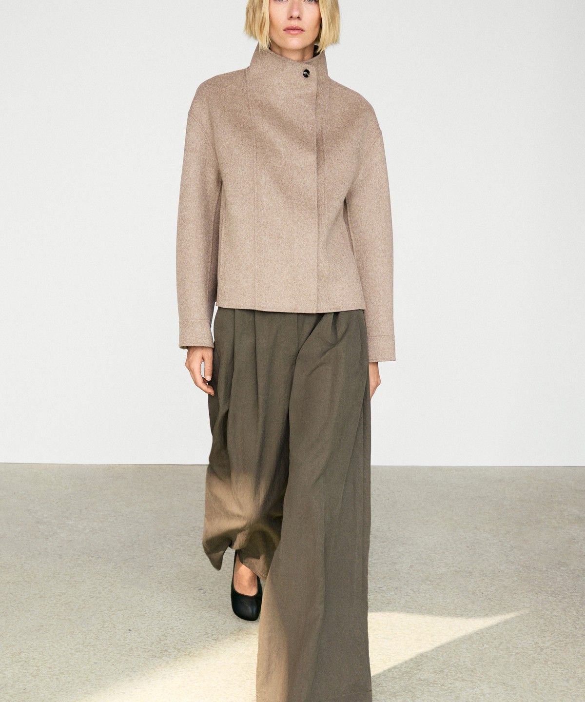 마시모두띠(MASSIMO DUTTI) 울 블렌드 쇼트 재킷
