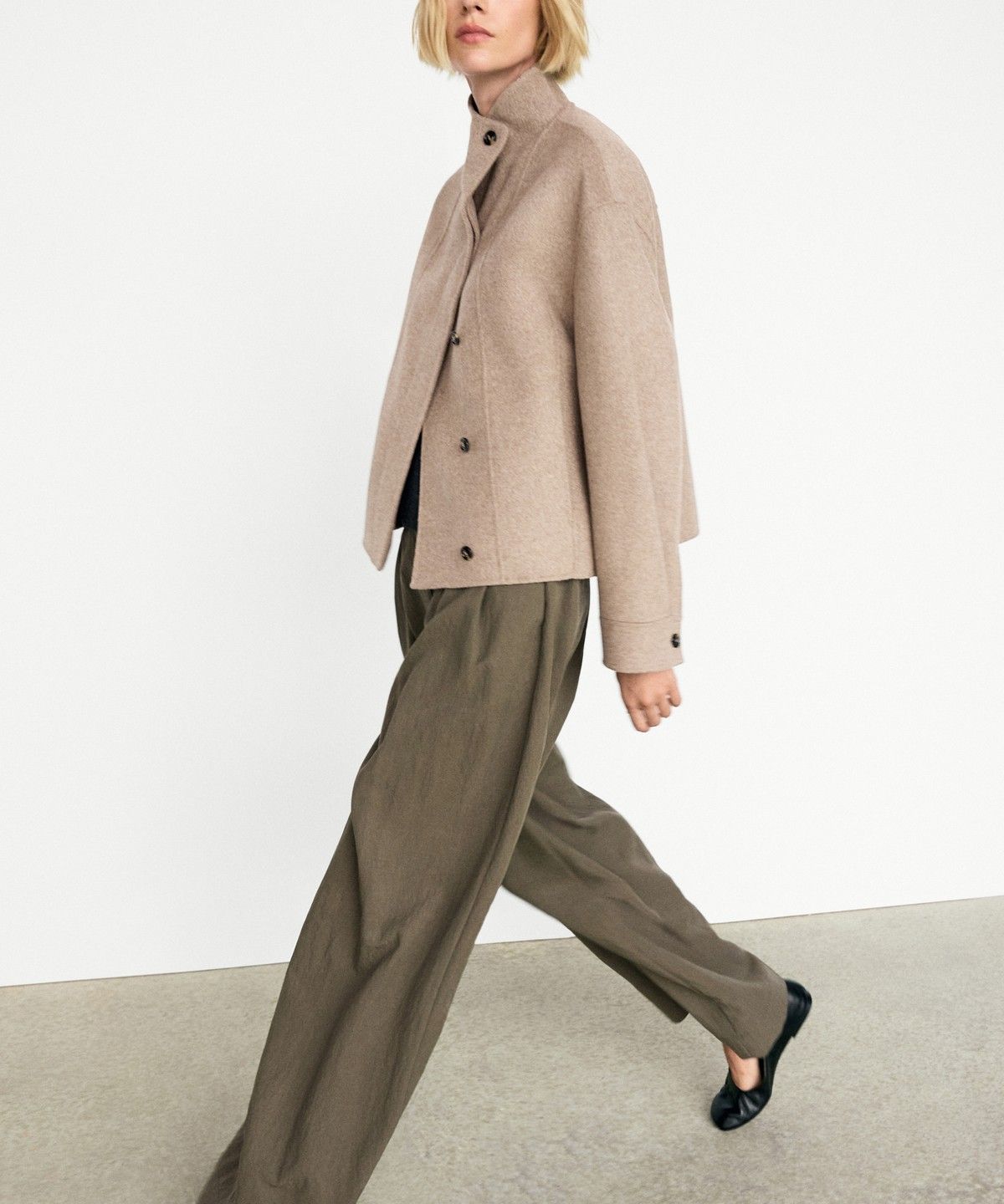 마시모두띠(MASSIMO DUTTI) 울 블렌드 쇼트 재킷
