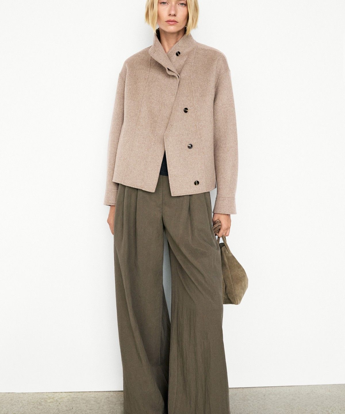 마시모두띠(MASSIMO DUTTI) 울 블렌드 쇼트 재킷