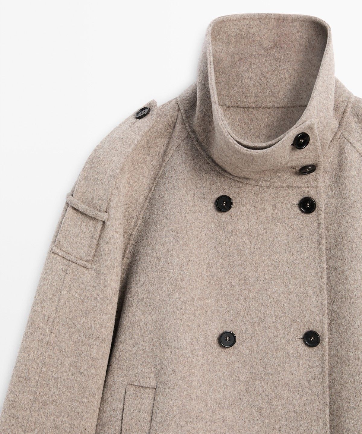 마시모두띠(MASSIMO DUTTI) 버튼 디테일 쇼트 트렌치코트