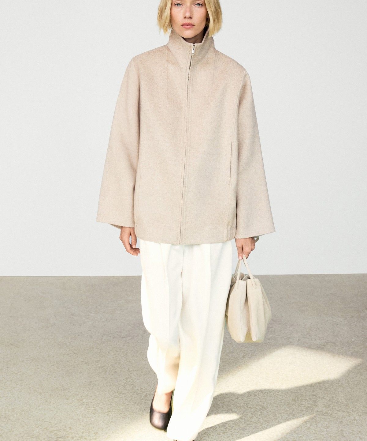 마시모두띠(MASSIMO DUTTI) 울 블렌드 봄버 재킷