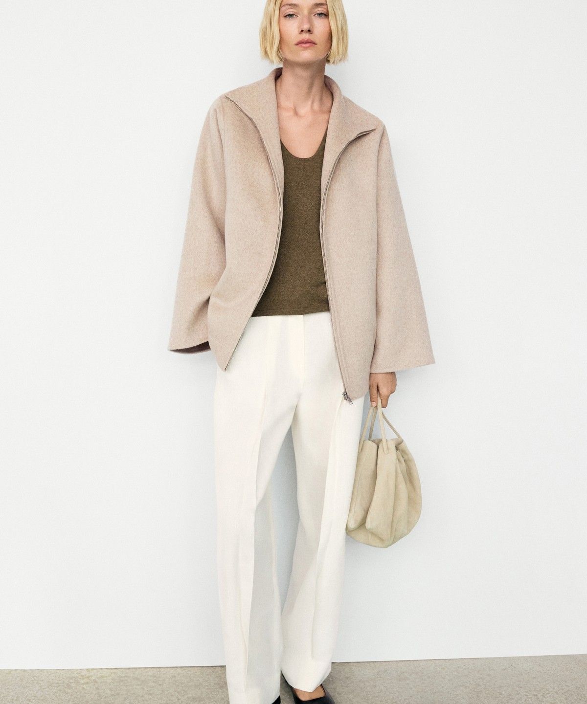 마시모두띠(MASSIMO DUTTI) 울 블렌드 봄버 재킷