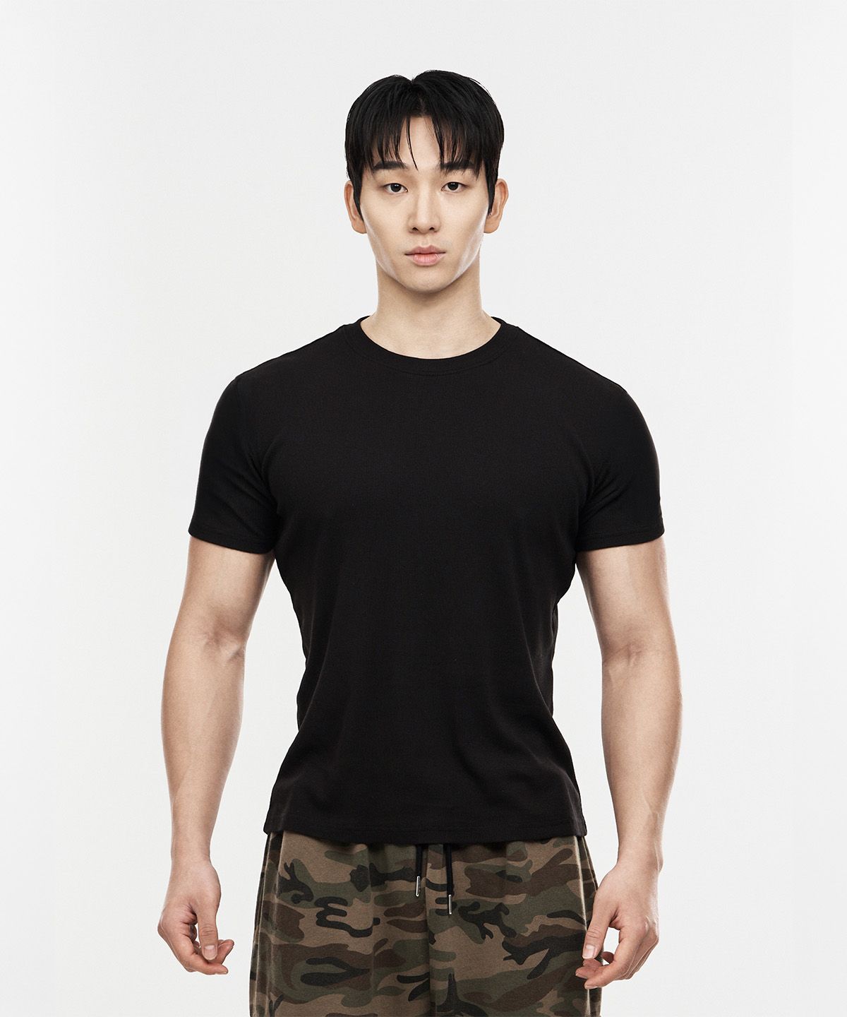 제이엘브(JELEVE) 골지 머슬핏 숏슬리브