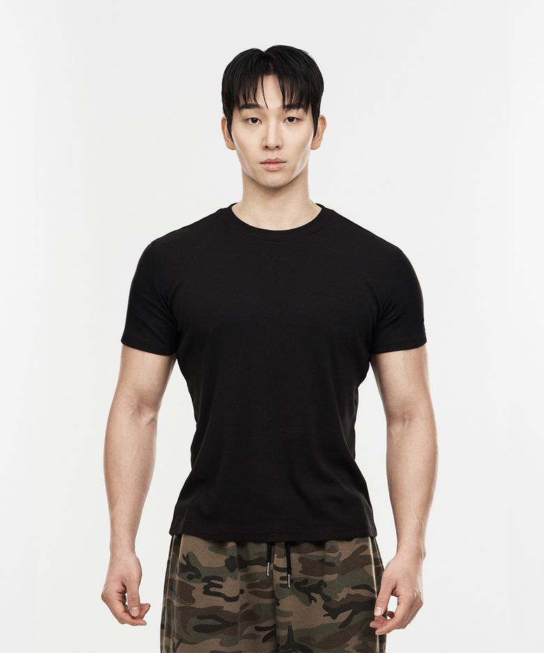 골지 머슬핏 숏슬리브