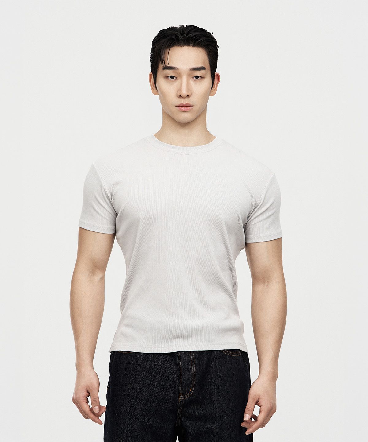 제이엘브(JELEVE) 골지 머슬핏 숏슬리브