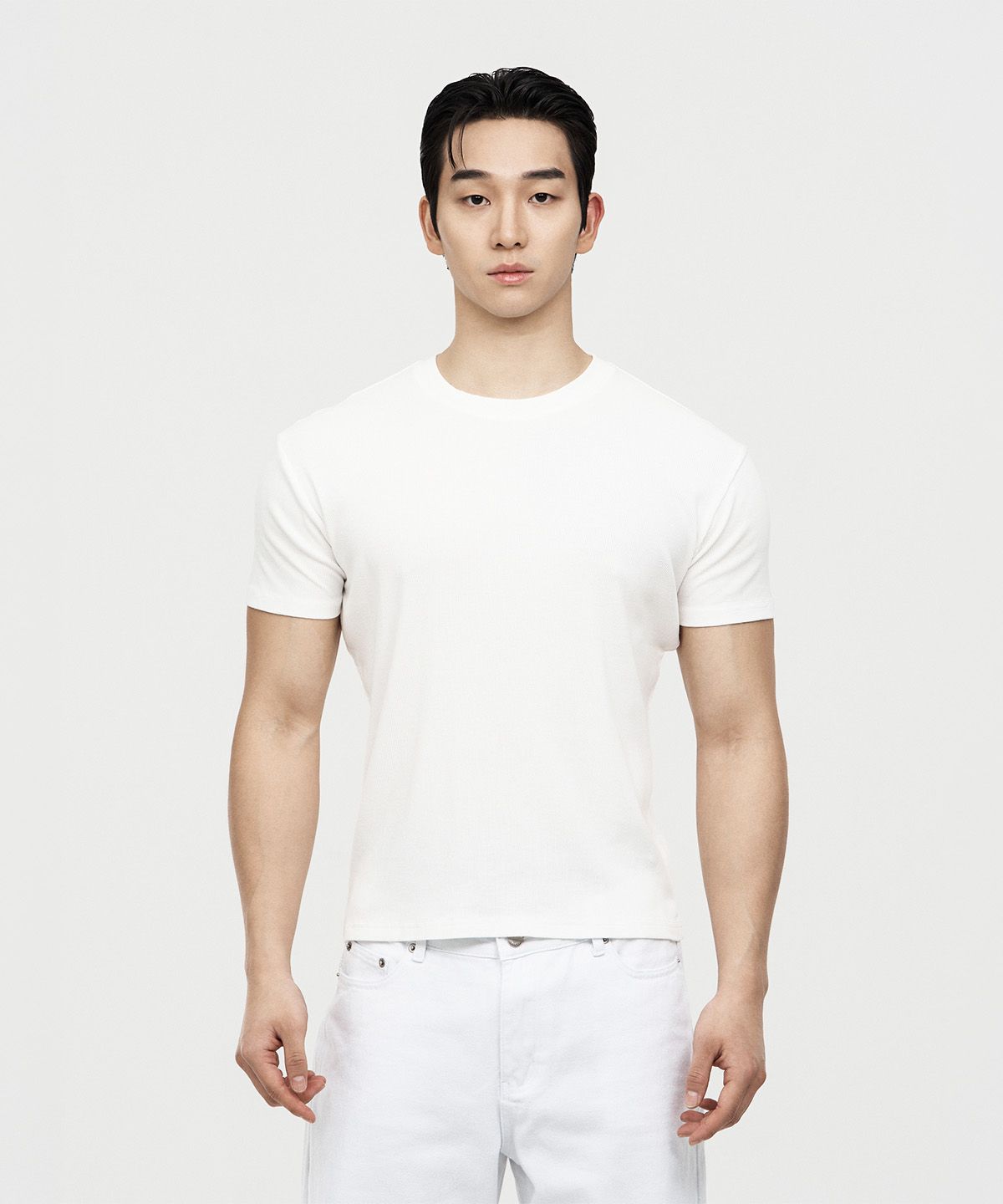 제이엘브(JELEVE) 골지 머슬핏 숏슬리브
