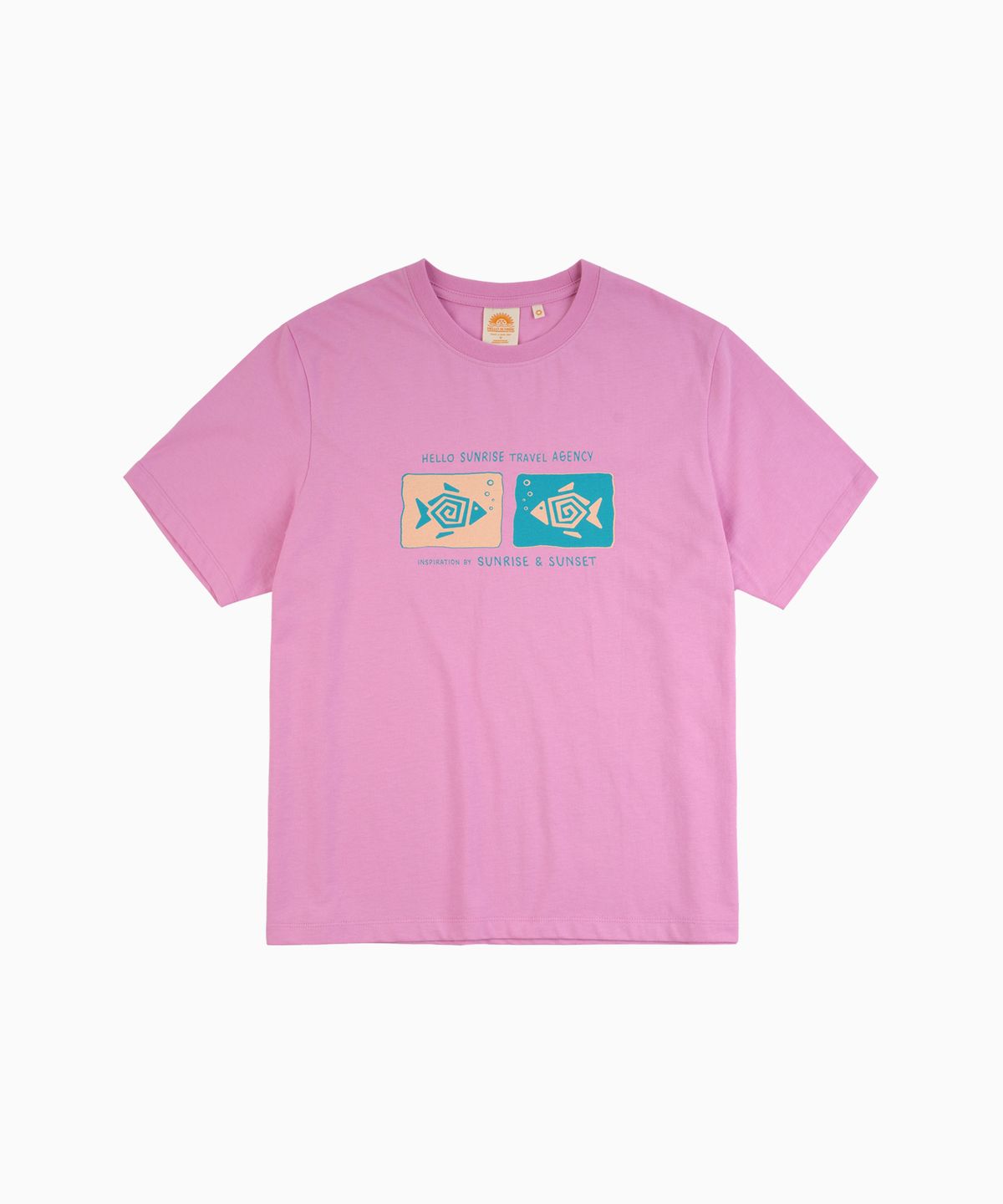 헬로 선라이즈(HELLO SUNRISE) Geometric Fish Tee_Pink
