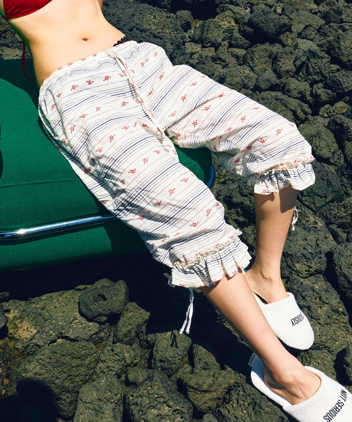 하이타이드 프랭키(HIGHTIDEFRANKIE) Pattern Capri Pants Beige