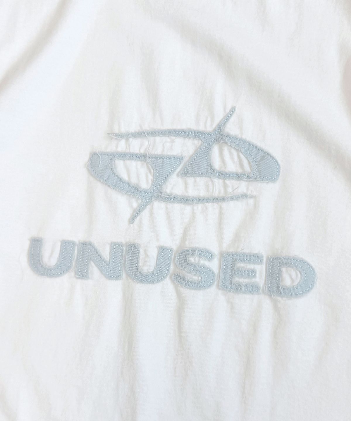 언유즈랩(UNUSEDLAB) 우먼즈 워시드 아플리케 티셔츠 [아이보리]