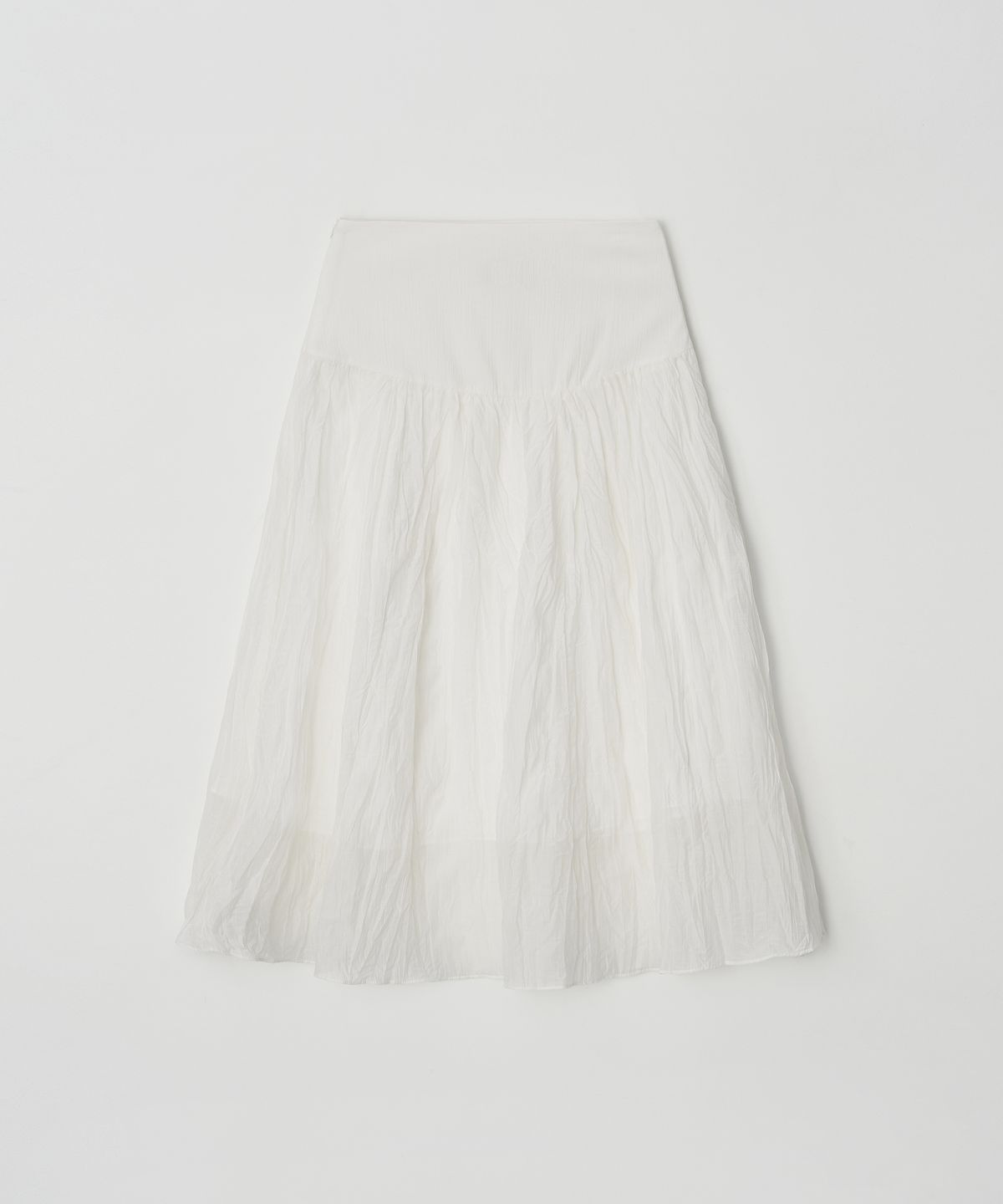 머지앤밍글(MERGE&MINGLE) Ete Contour Wrinkle Midi Skirt (White)