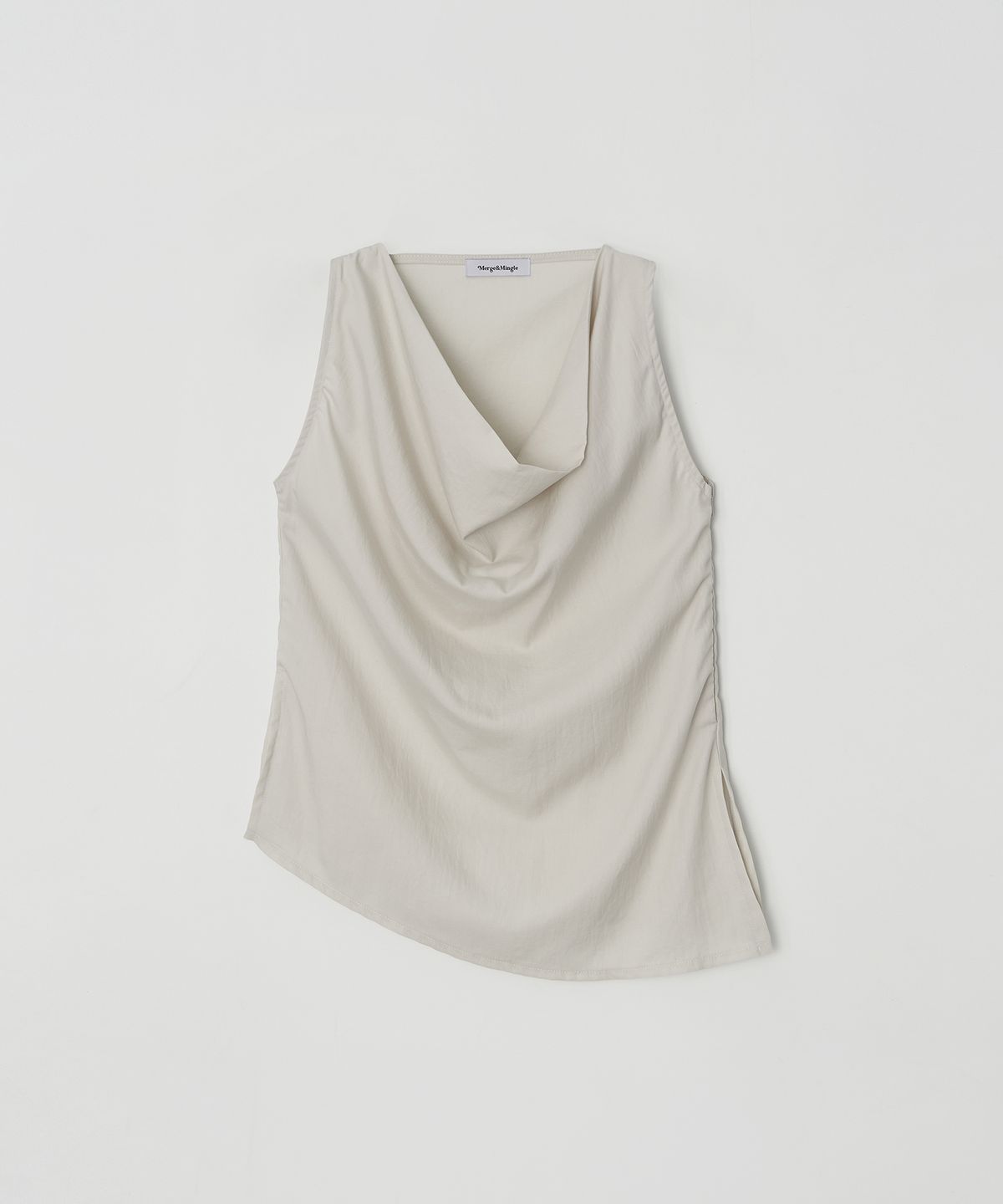 머지앤밍글(MERGE&MINGLE) Jenny Soft Drape Blouse&Pants Set-up (AshBeige)