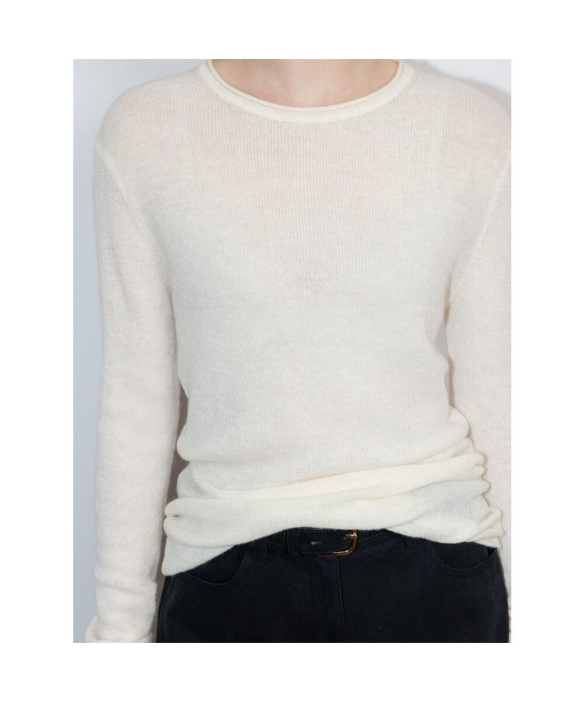 디애퍼처(THE APERTURE) Sheer Round Knit Top  Ivory (TA6251A080)