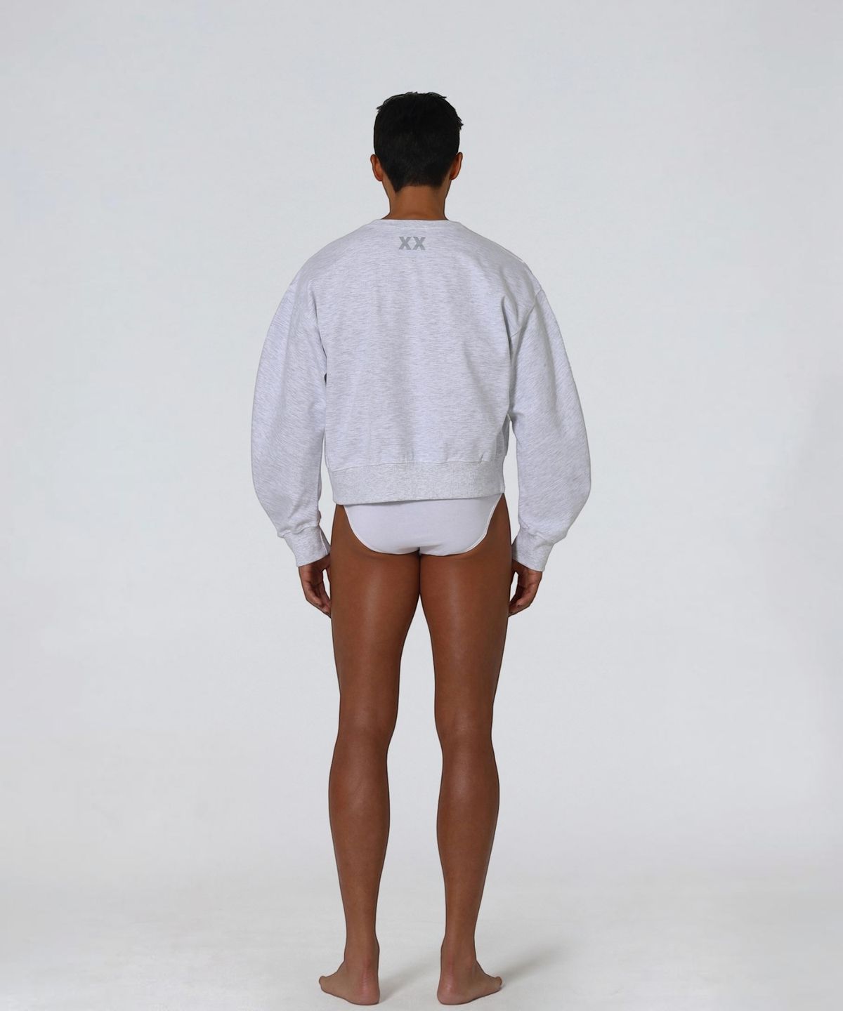 엑세스(XX) XX Round Curved Crop Sweatshirt Melange