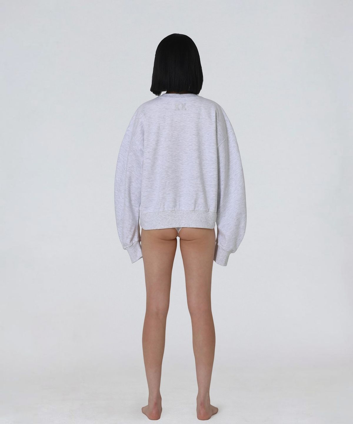 엑세스(XX) XX Round Curved Crop Sweatshirt Melange