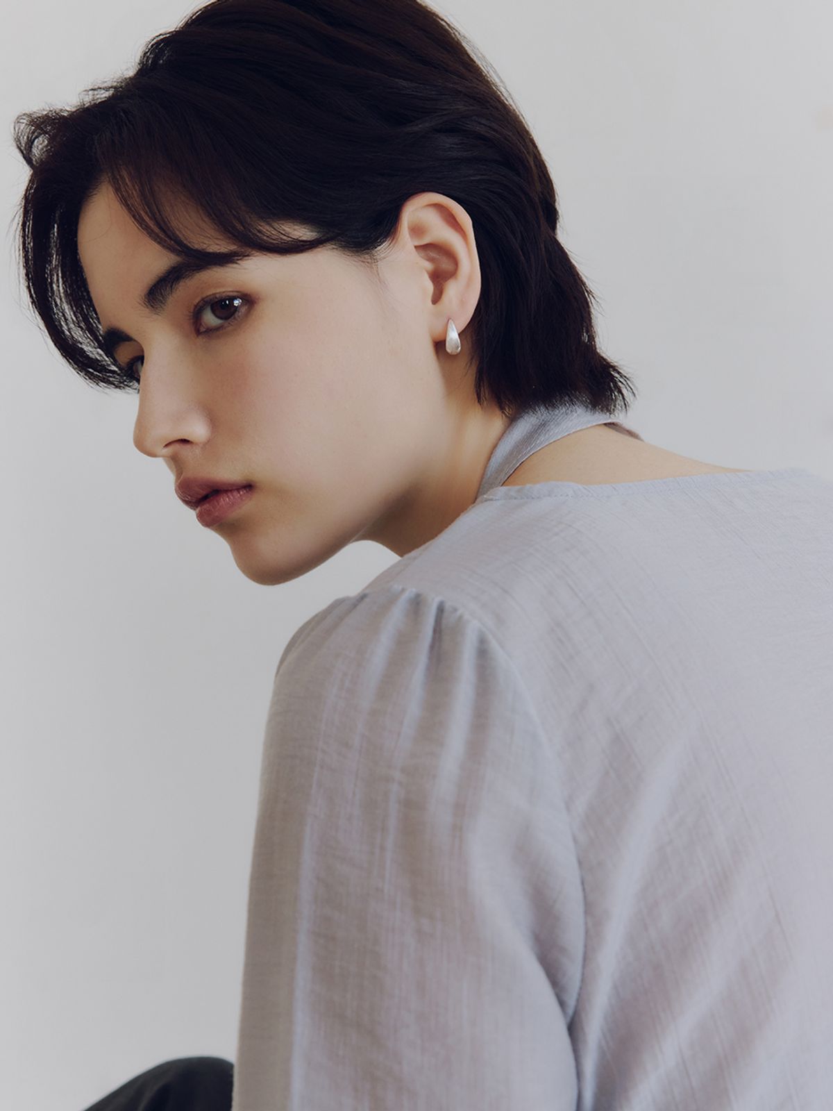 이너프(ENUFF) (silver 925) Textured hobo earring