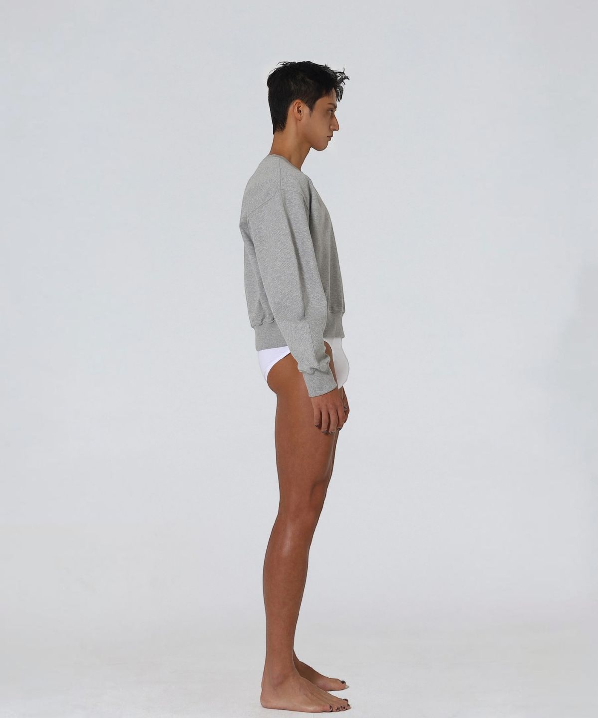엑세스(XX) XX Round Curved Crop Sweatshirt Gray