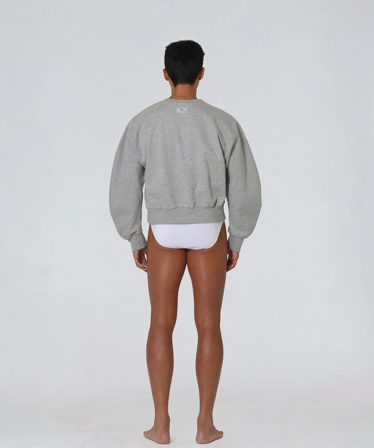 엑세스(XX) XX Round Curved Crop Sweatshirt Gray