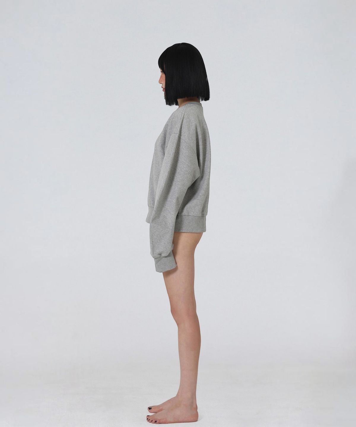 엑세스(XX) XX Round Curved Crop Sweatshirt Gray