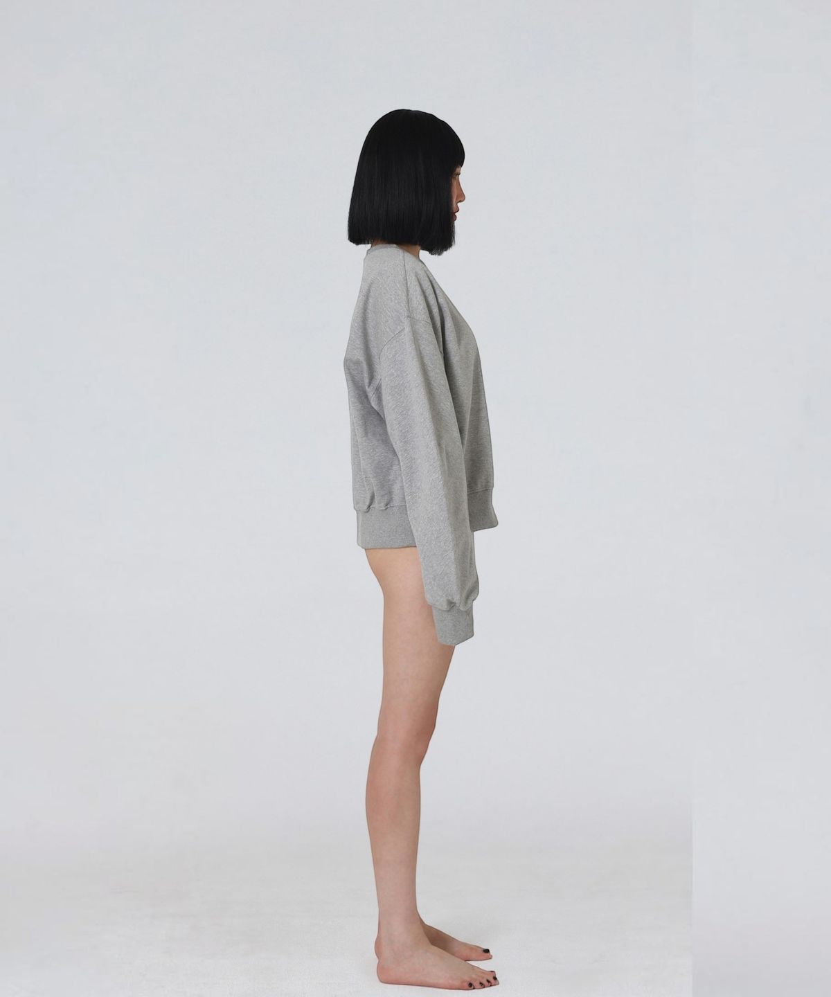 엑세스(XX) XX Round Curved Crop Sweatshirt Gray