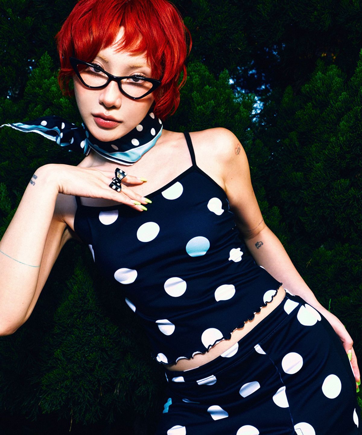 하이타이드 프랭키(HIGHTIDEFRANKIE) Polka Dot Skort Black