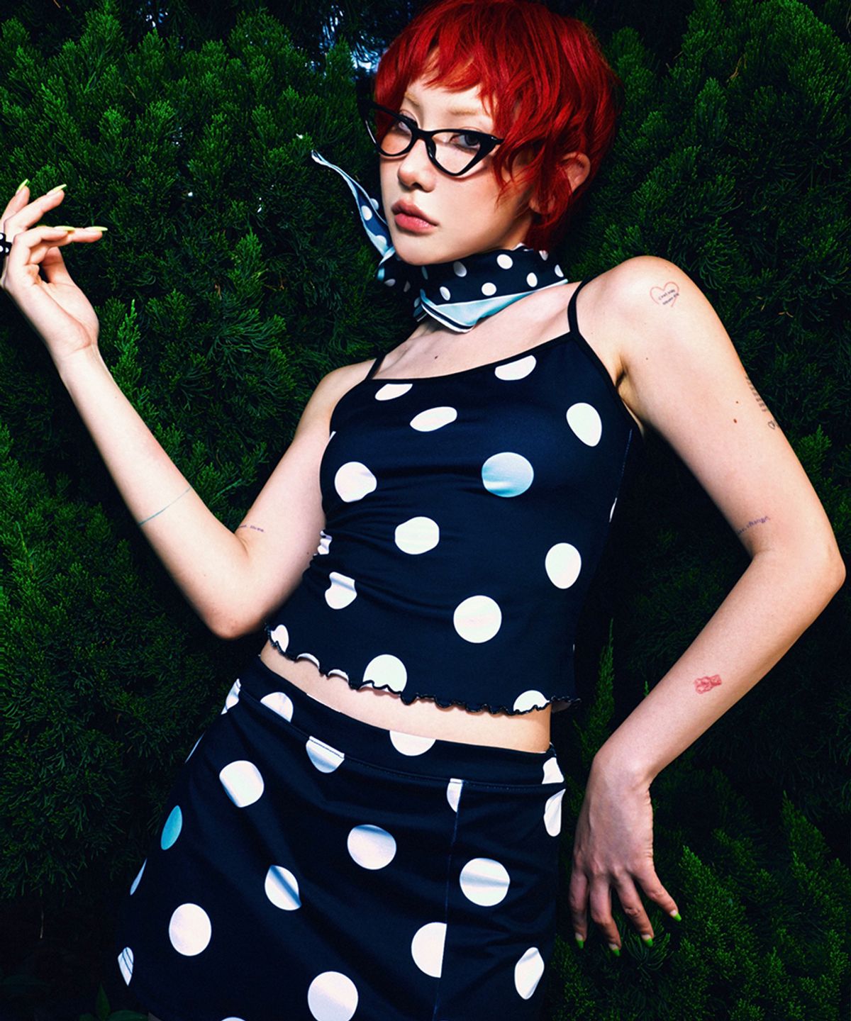 하이타이드 프랭키(HIGHTIDEFRANKIE) Polka Dot Skort Black