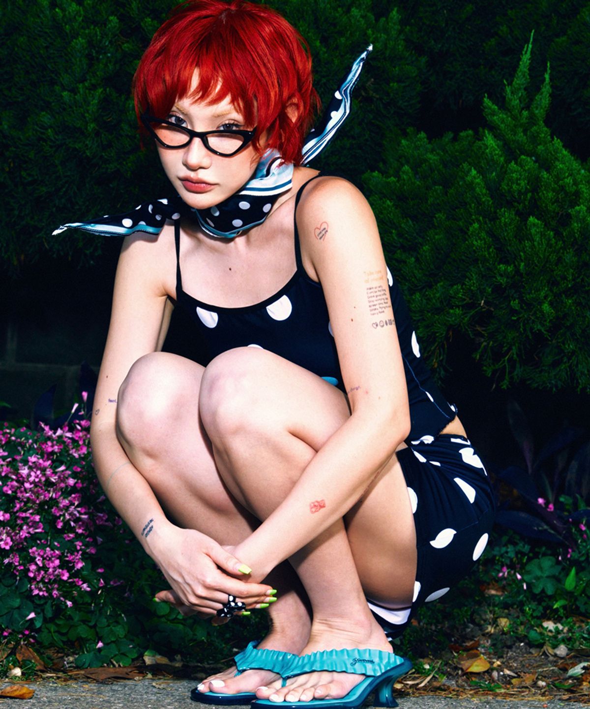 하이타이드 프랭키(HIGHTIDEFRANKIE) Polka Dot Skort Black